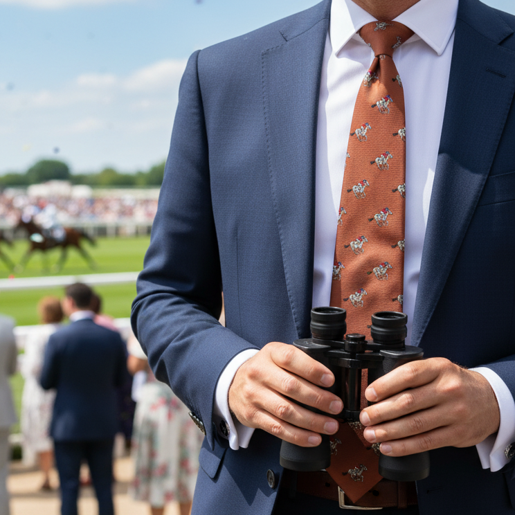 Brown Horse Racing Necktie