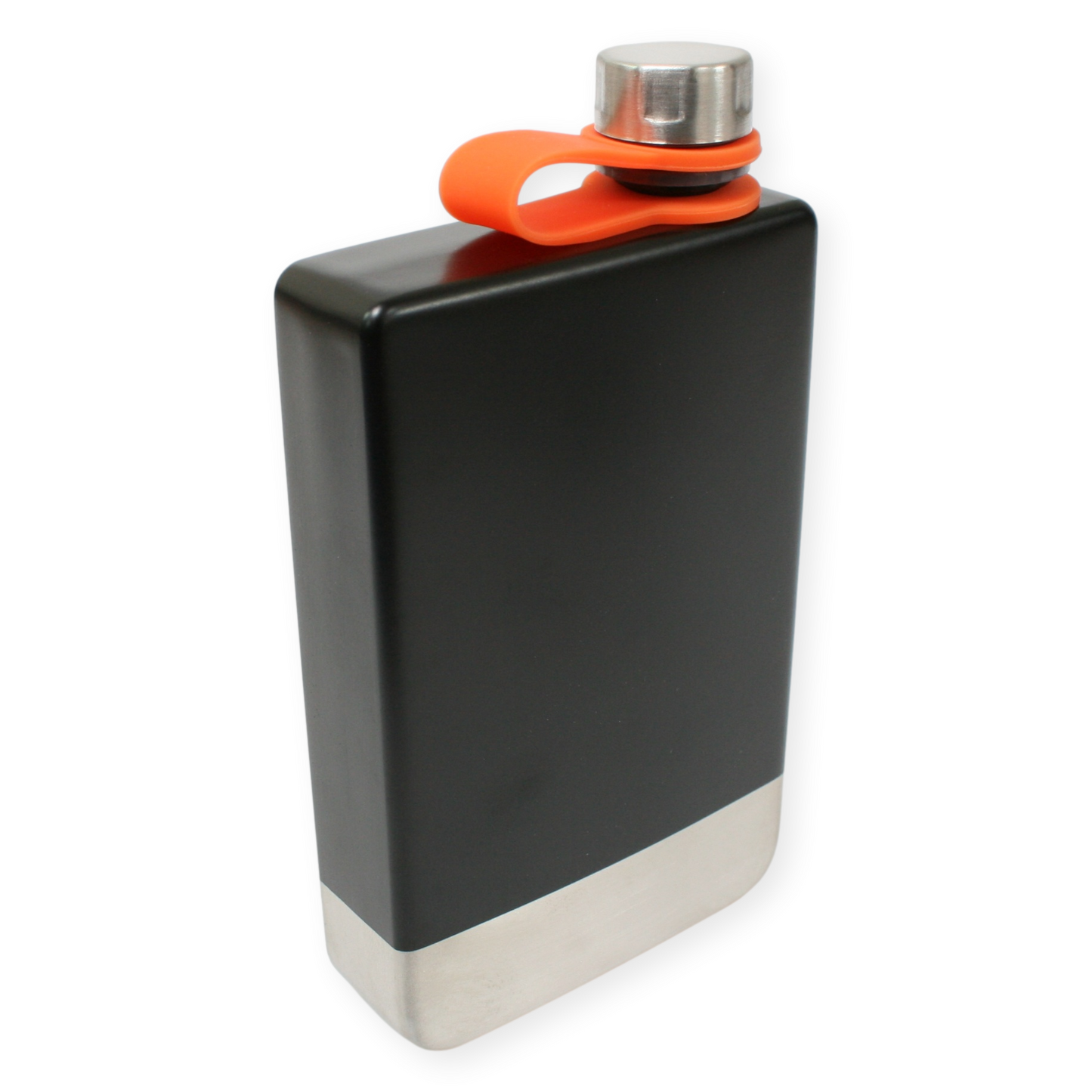 Modern Hip Flask – Matte Black Stainless Steel with Captive Lid