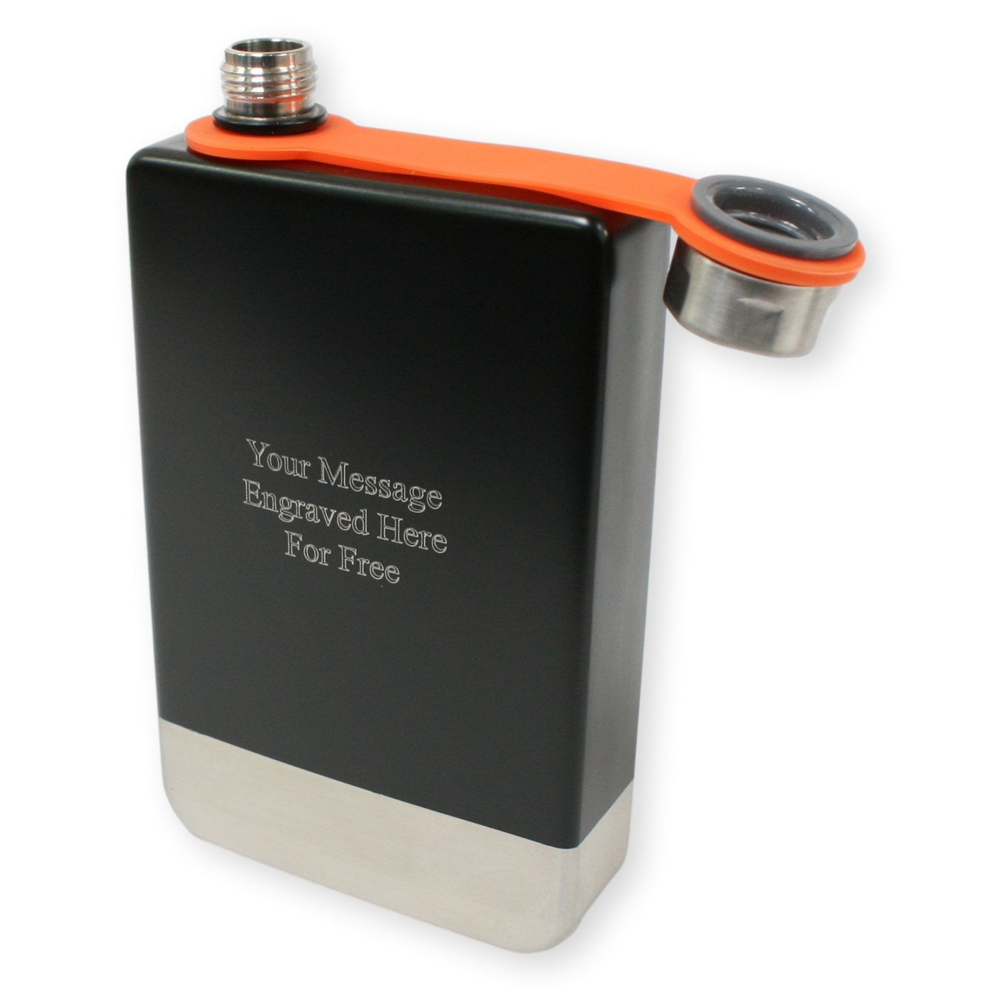 Modern Hip Flask – Matte Black Stainless Steel with Captive Lid