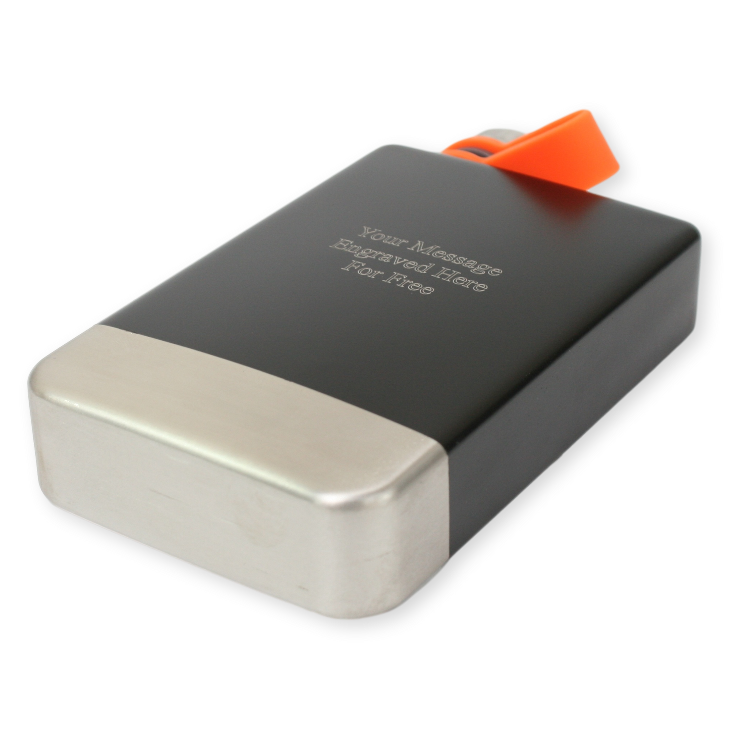 Modern Hip Flask – Matte Black Stainless Steel with Captive Lid