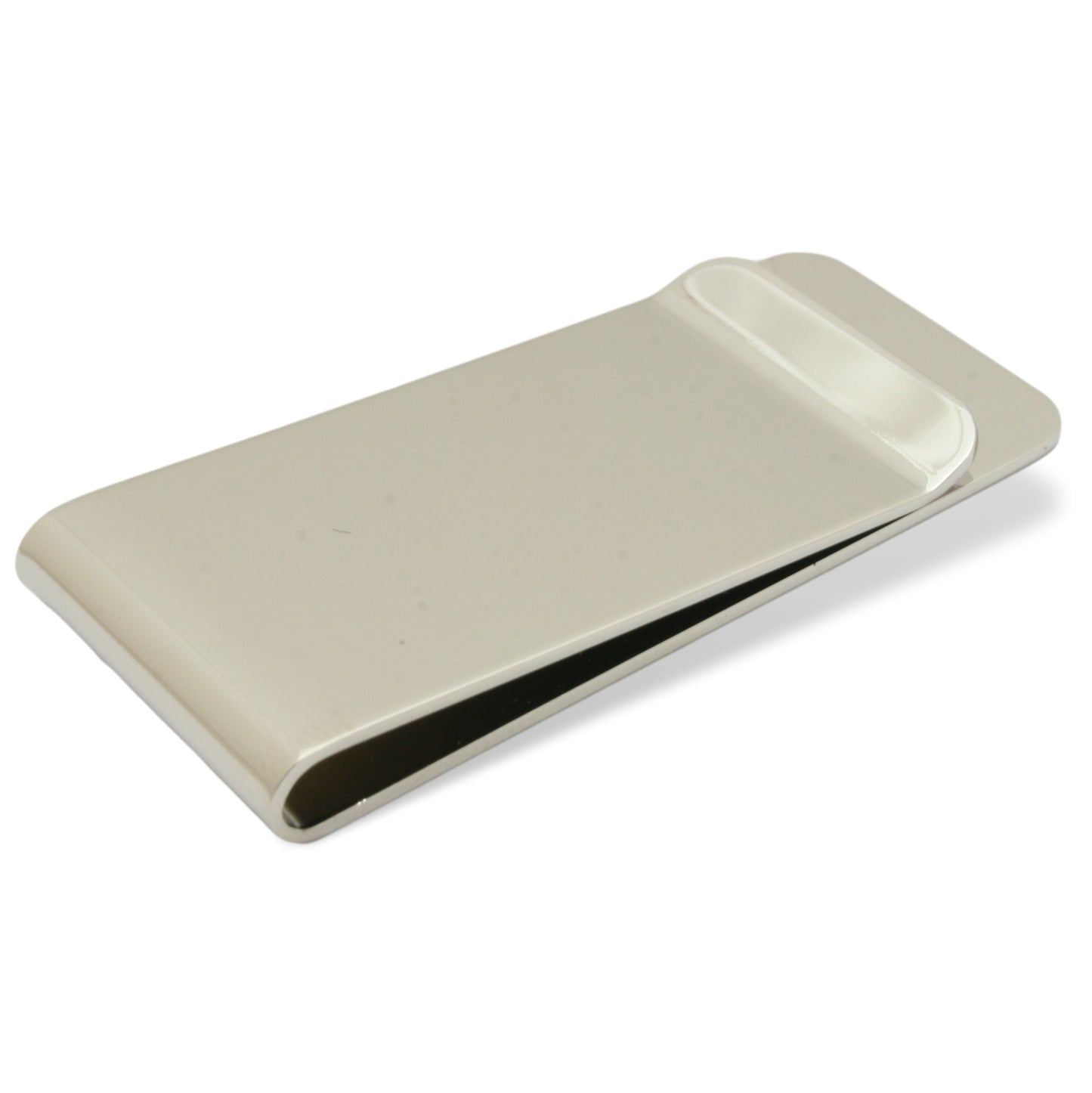 Stainless Steel Money Clip With Pewter Horse Racing Motif