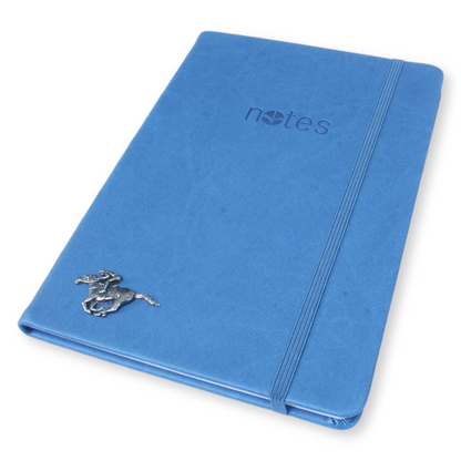 A5 & A6 Notebooks In Blue With Pewter Horse Racing Motif