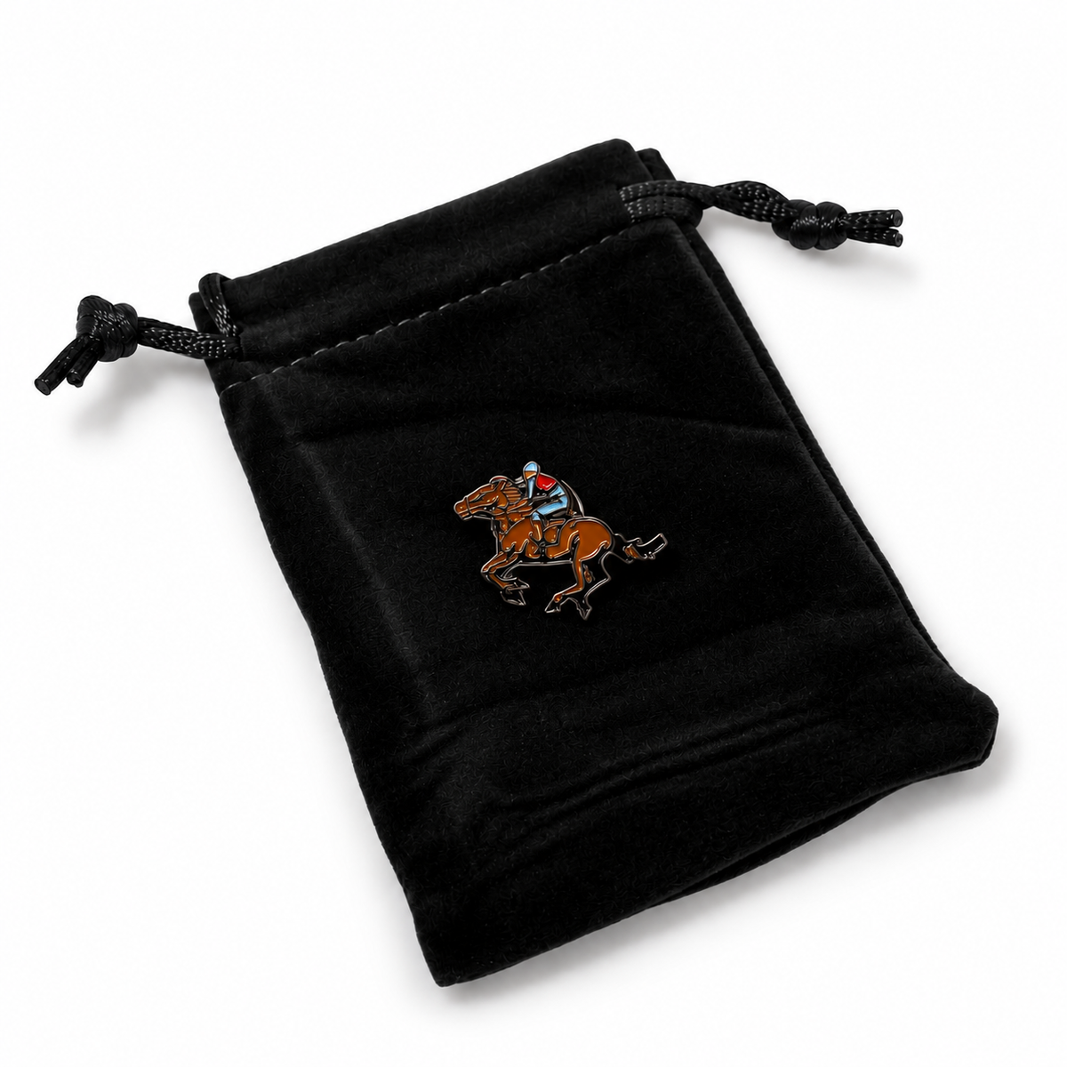 Jockey and Racehorse Lapel Pin Badge