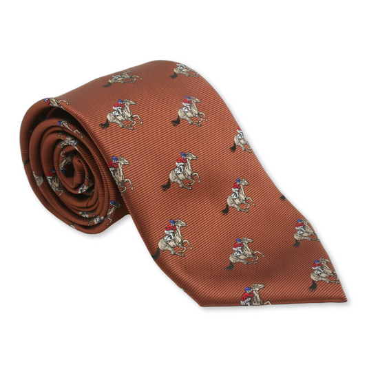 Brown Horse Racing Necktie