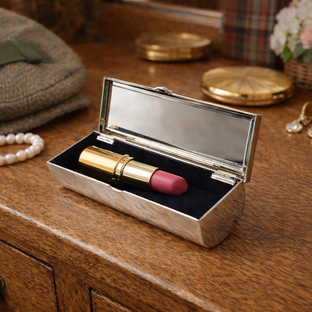Personalised Metal Lipstick Case & Mirror Lid