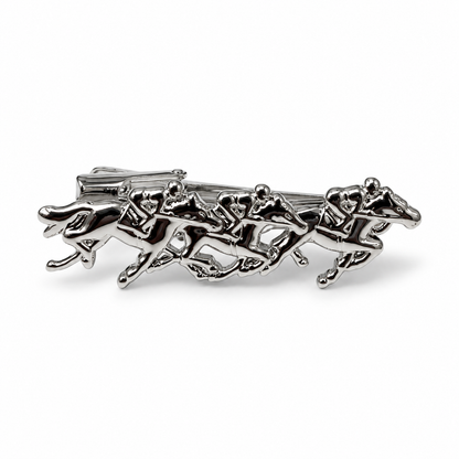 Horse Racing Tie Clip Galloping Racehorses & Jockeys