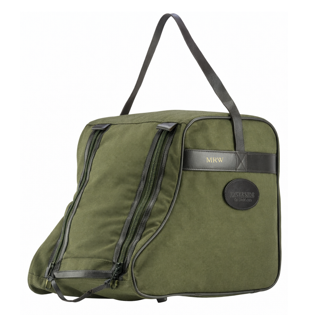 Canvas Walking Boot Bag Embossed Initials