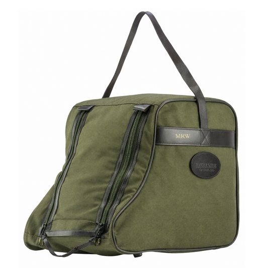 Canvas Walking Boot Bag Embossed Initials