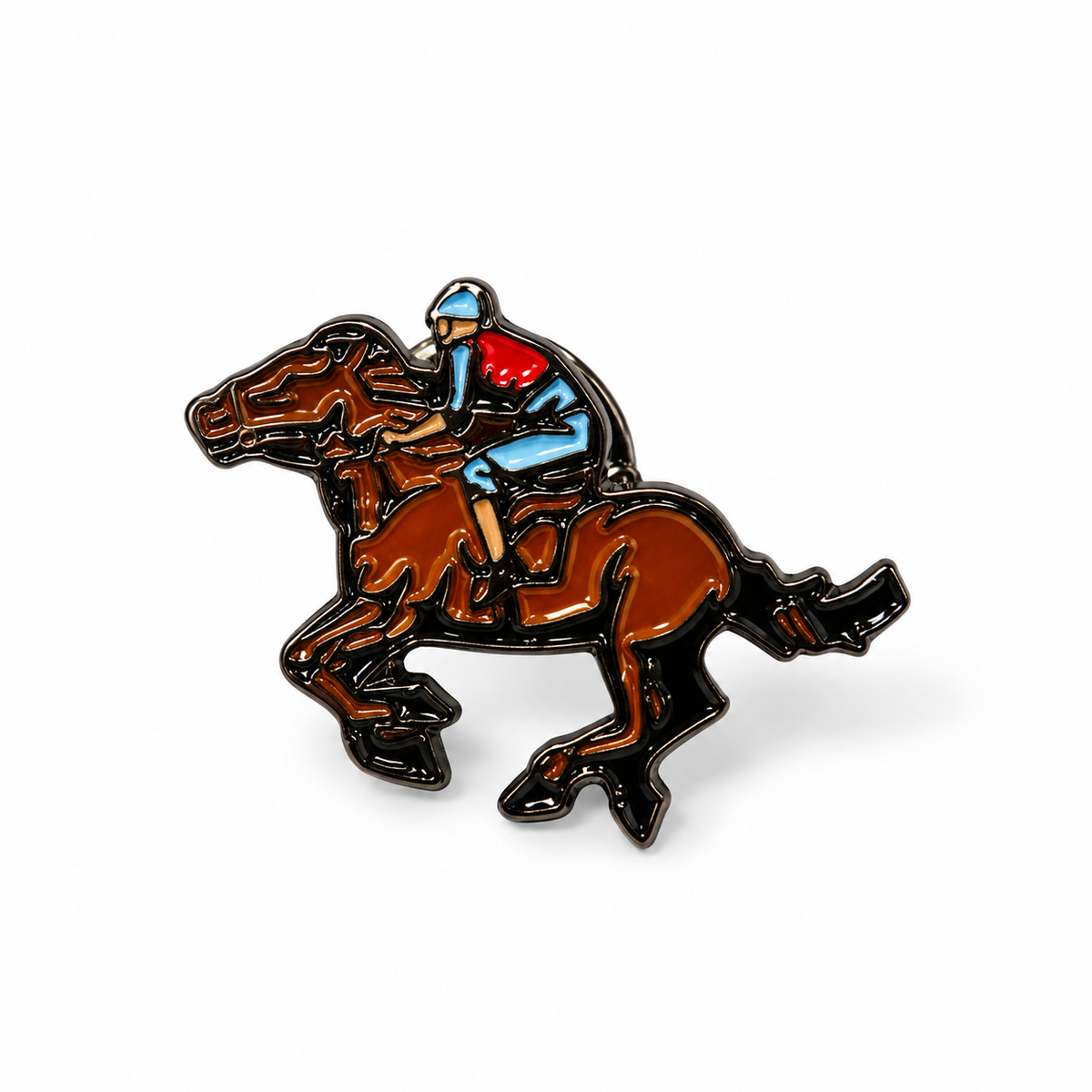 Jockey and Racehorse Lapel Pin Badge