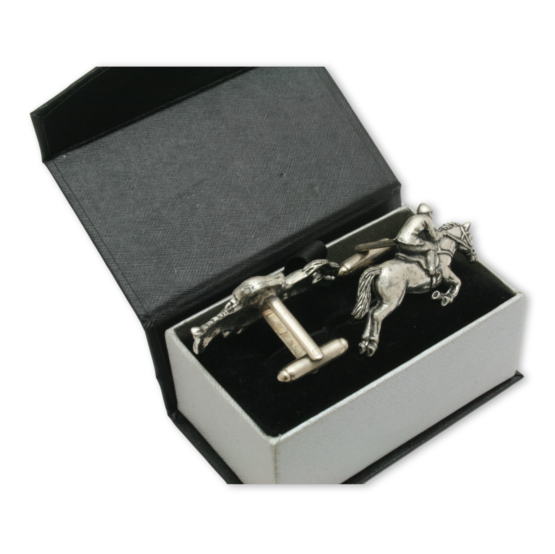 Horse Jumping Pewter Cufflinks