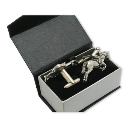 Horse Jumping Pewter Cufflinks