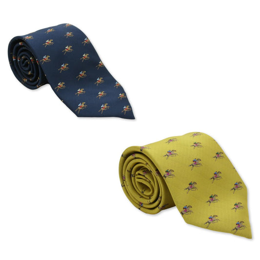 Horse Racing Tie Blue Or Yellow