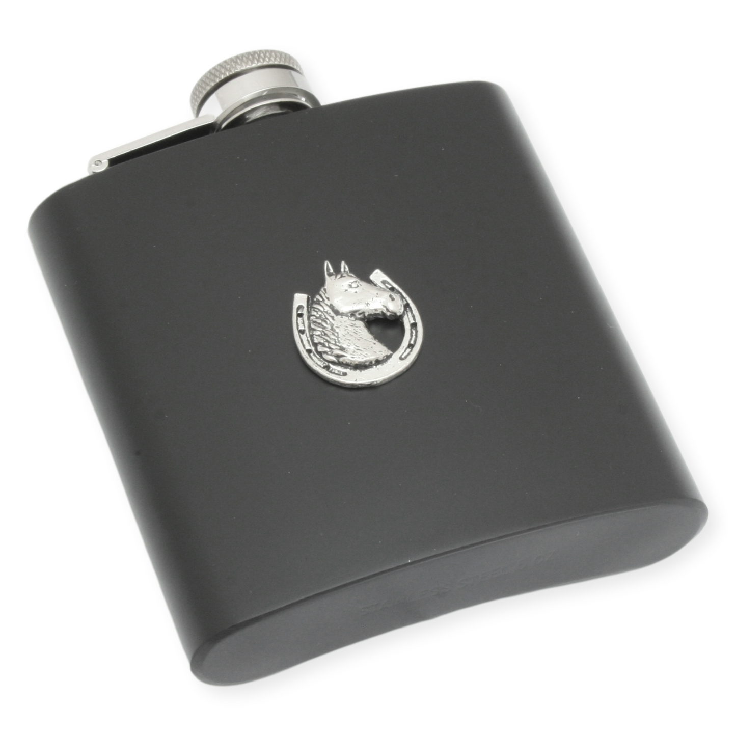 Horse Head In Shoe Hip Flask 6oz Stainless Steel Silver Or Black