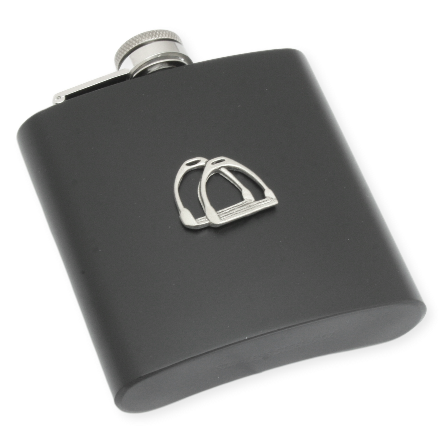 Horse Stirrup Hip Flask 6oz Stainless Steel Silver Or Black