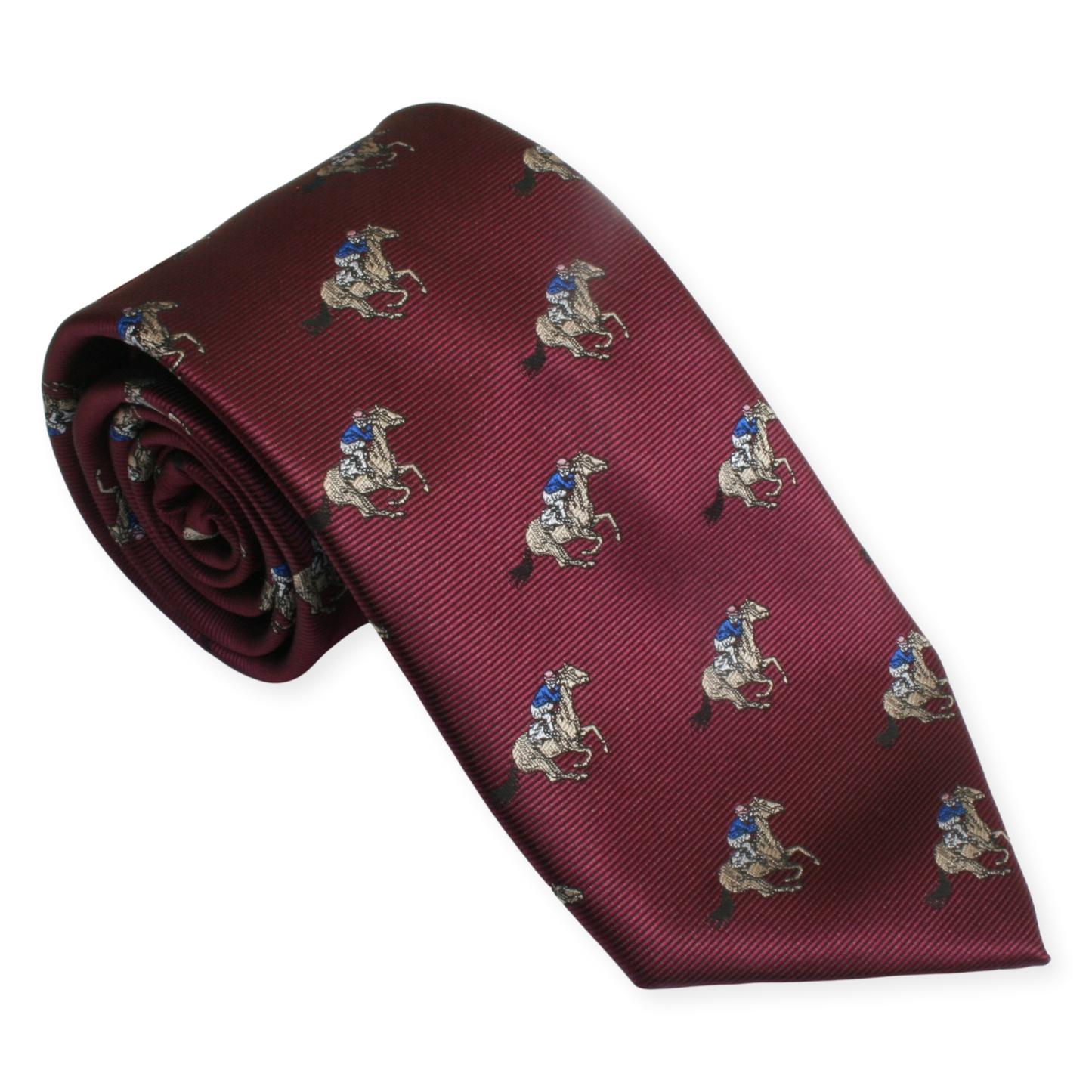 Burgundy Horse Racing Necktie