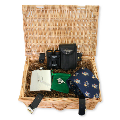 Race Day Ready – Horse Shoe Hip Flask, Binoculars, Tie & Badge