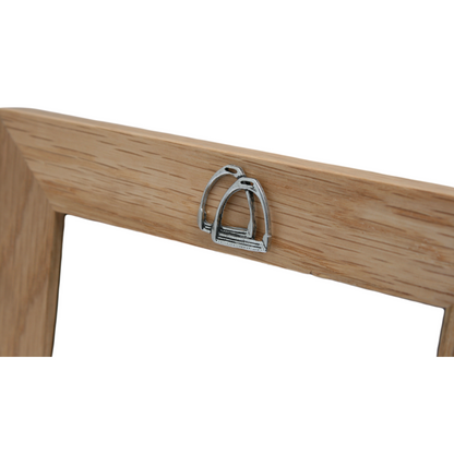 Horse Stirrups Wooden Photo Frame 6"x4" Personalised Gold Plaque