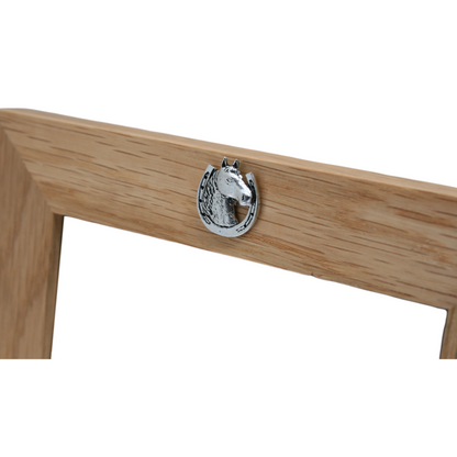 Horse Head In Shoe Wooden Photo Frame 6"x4" With Gold Plaque