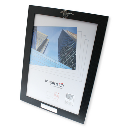 Horse Racing Black Wood A4 Photo Frame With Engraving