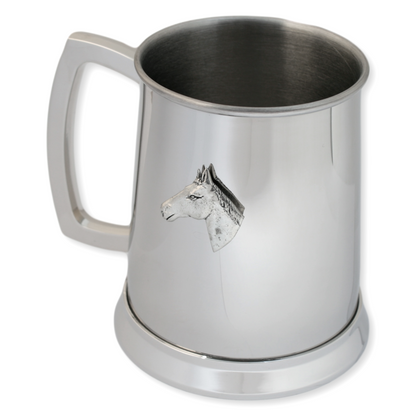 Horse Head Stainless Steel Beer Tankard Personalised