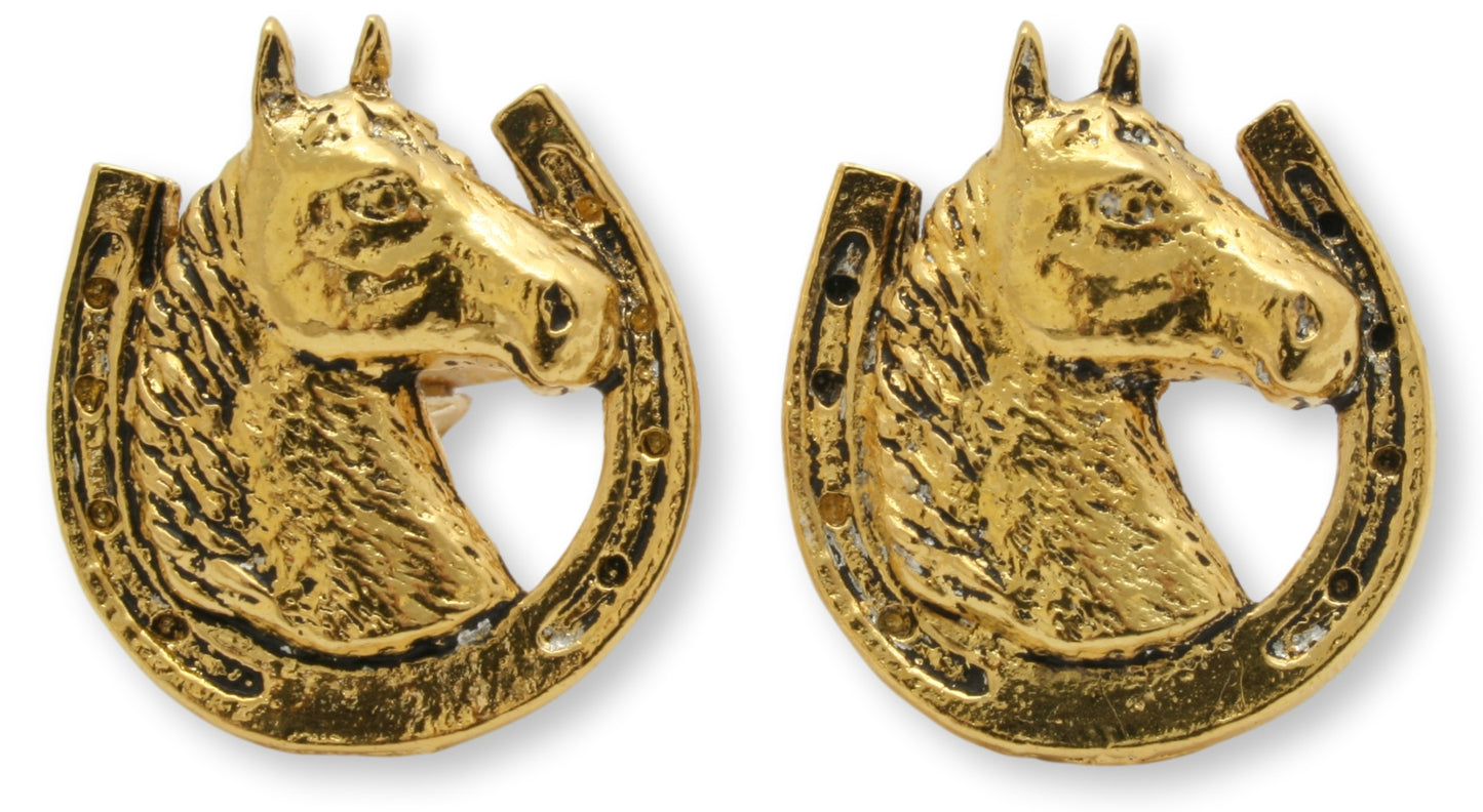 22ct Gold Plated Horse Themed Cufflinks