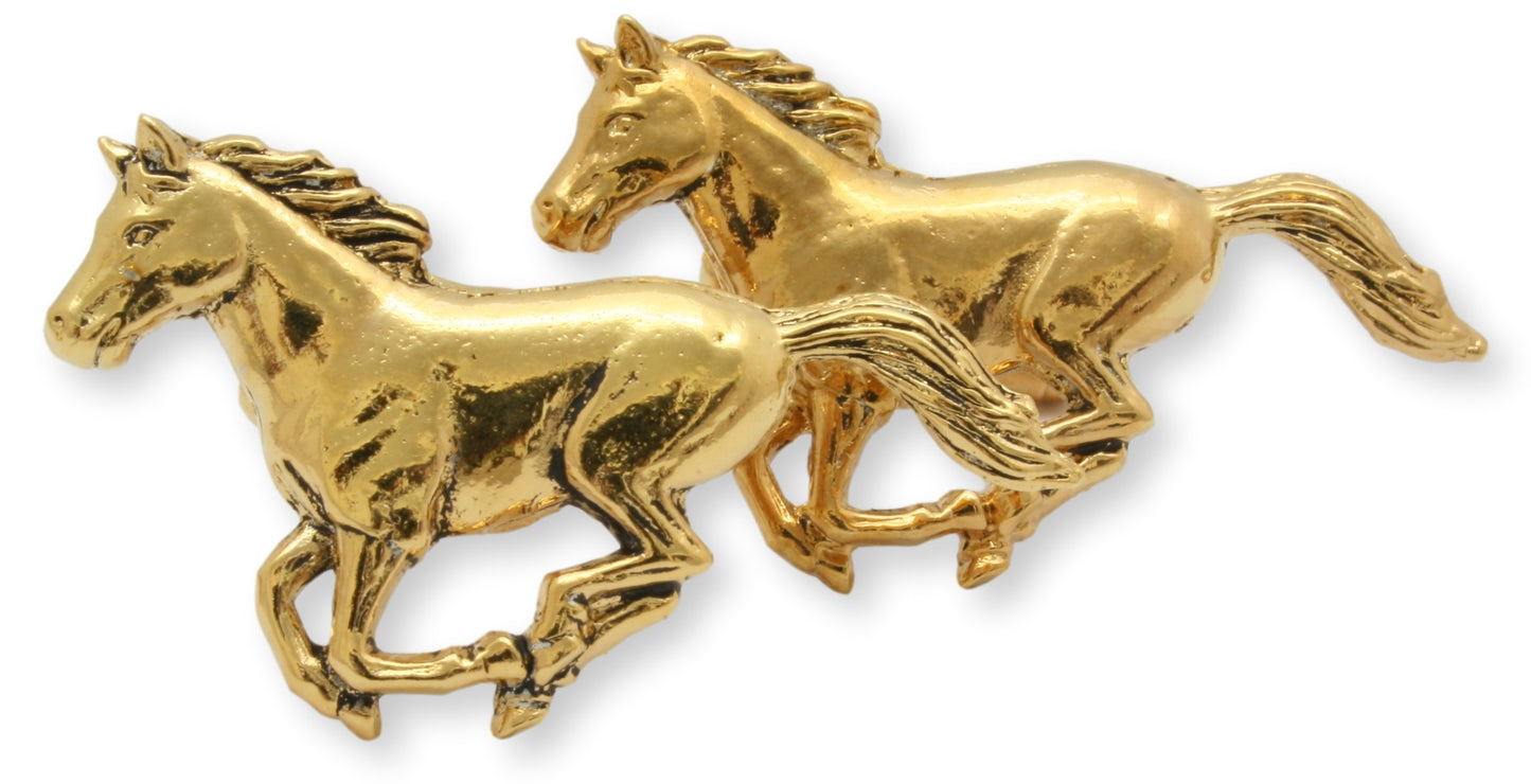 22ct Gold Plated Horse Themed Cufflinks