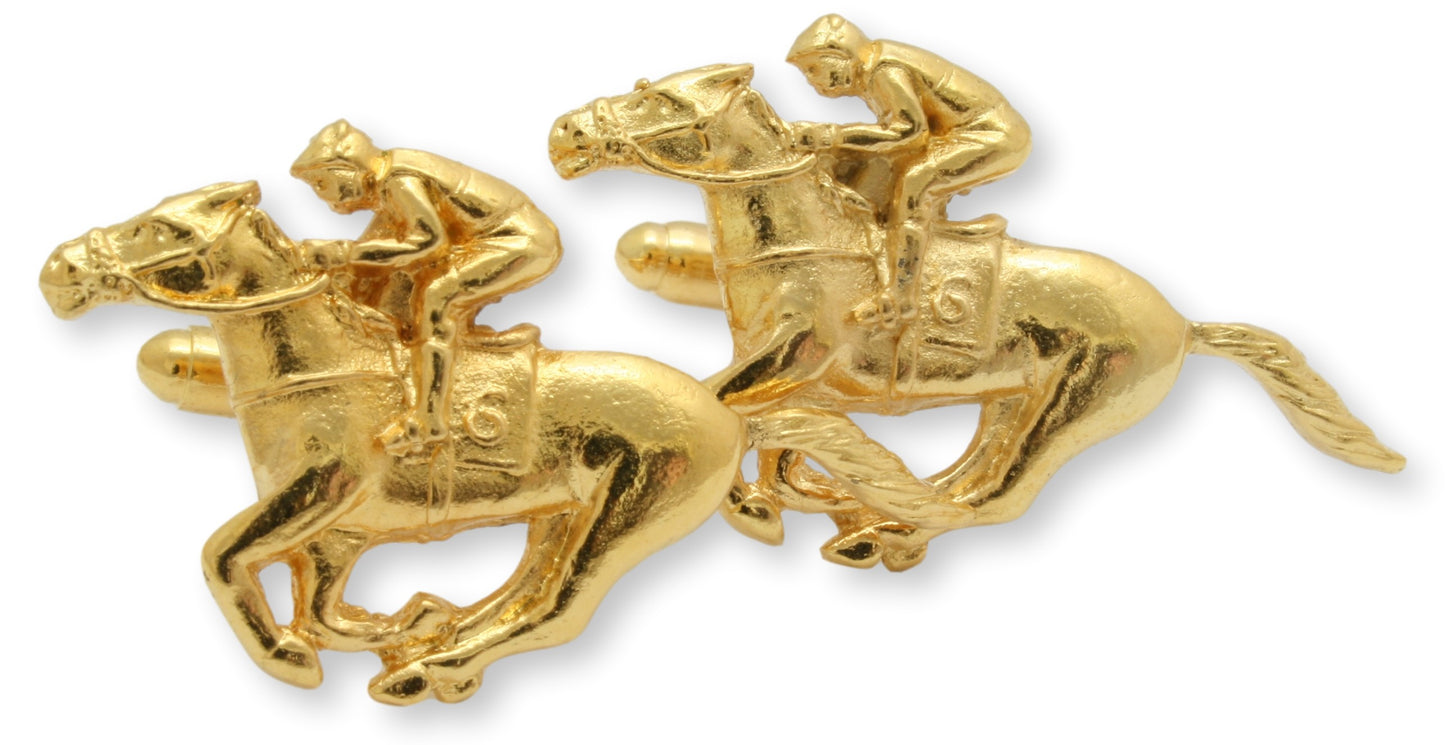 22ct Gold Plated Horse Themed Cufflinks