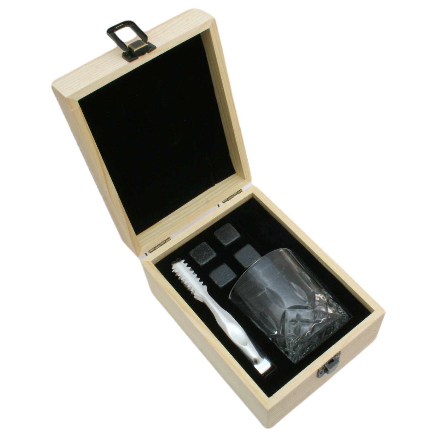 Tumbler and Whiskey Stones Set In Wooden Presentation Box