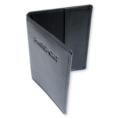 Leather Passport Holder With Lucky Irish Harp Emblem