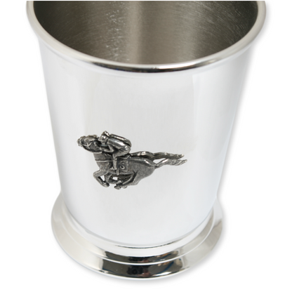 Stainless Steel Mint Julep Cup & Horse Racing Motif