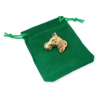 Horse Head Gold Plated Pin Badge