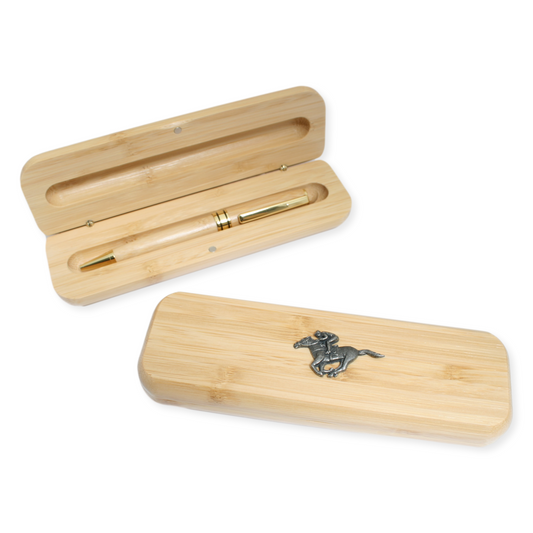Horse Racing Bamboo Pen & Case Set