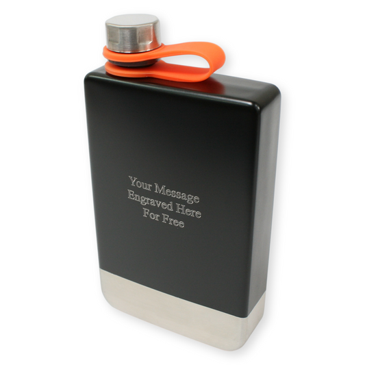Modern Hip Flask – Matte Black Stainless Steel with Captive Lid