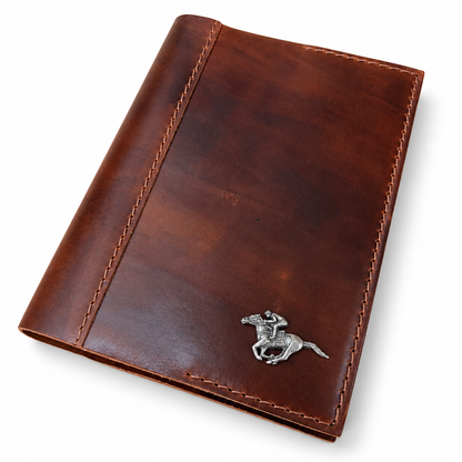 A5 Horse Racing Leather Notebook Cover