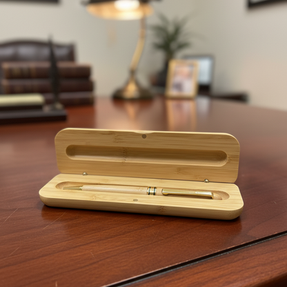 Pen Case Open On A Desk