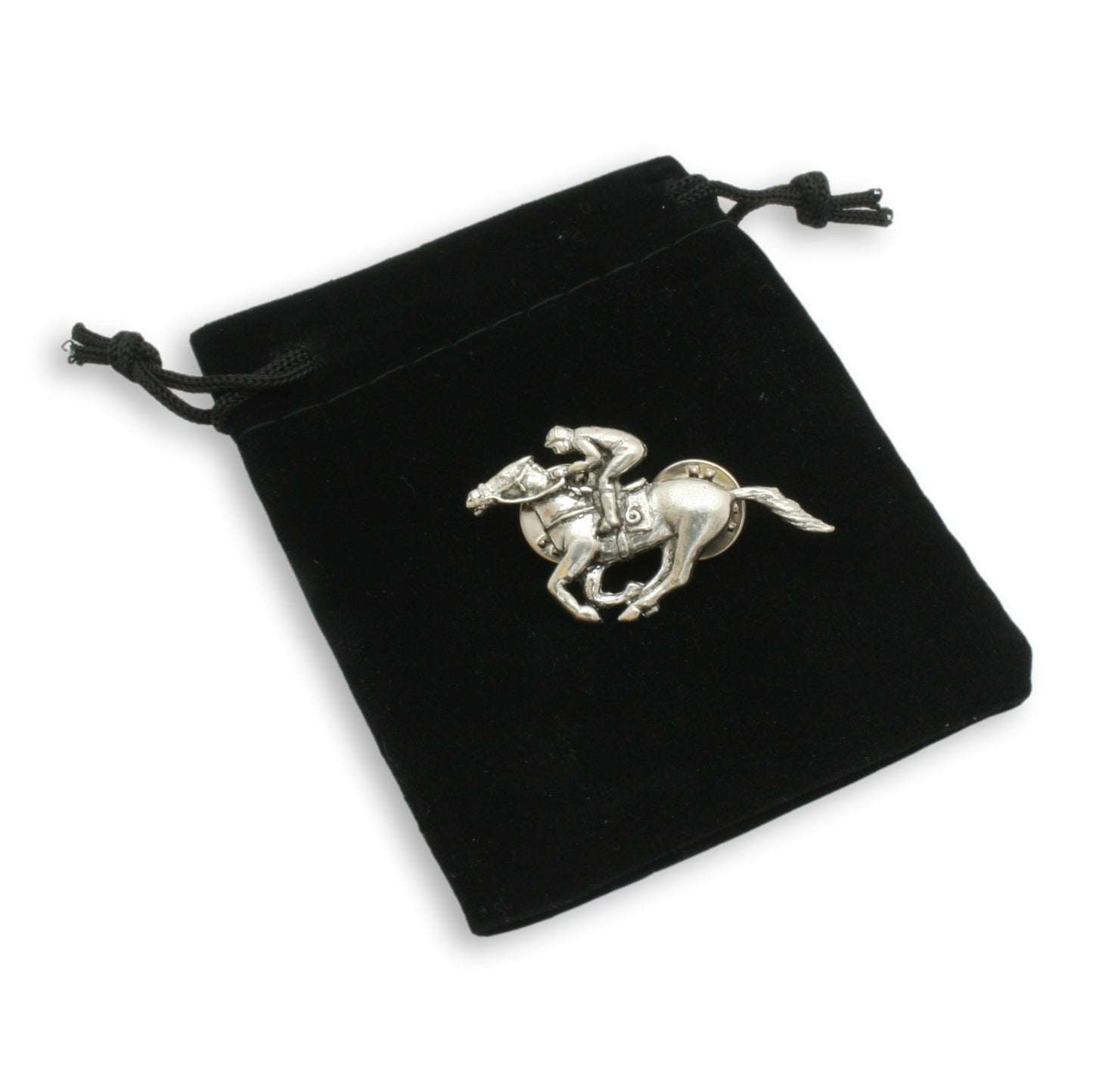 Pewter Horse Racing Badge