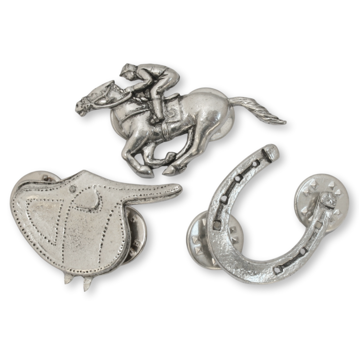 Pewter Horse Racing Badges