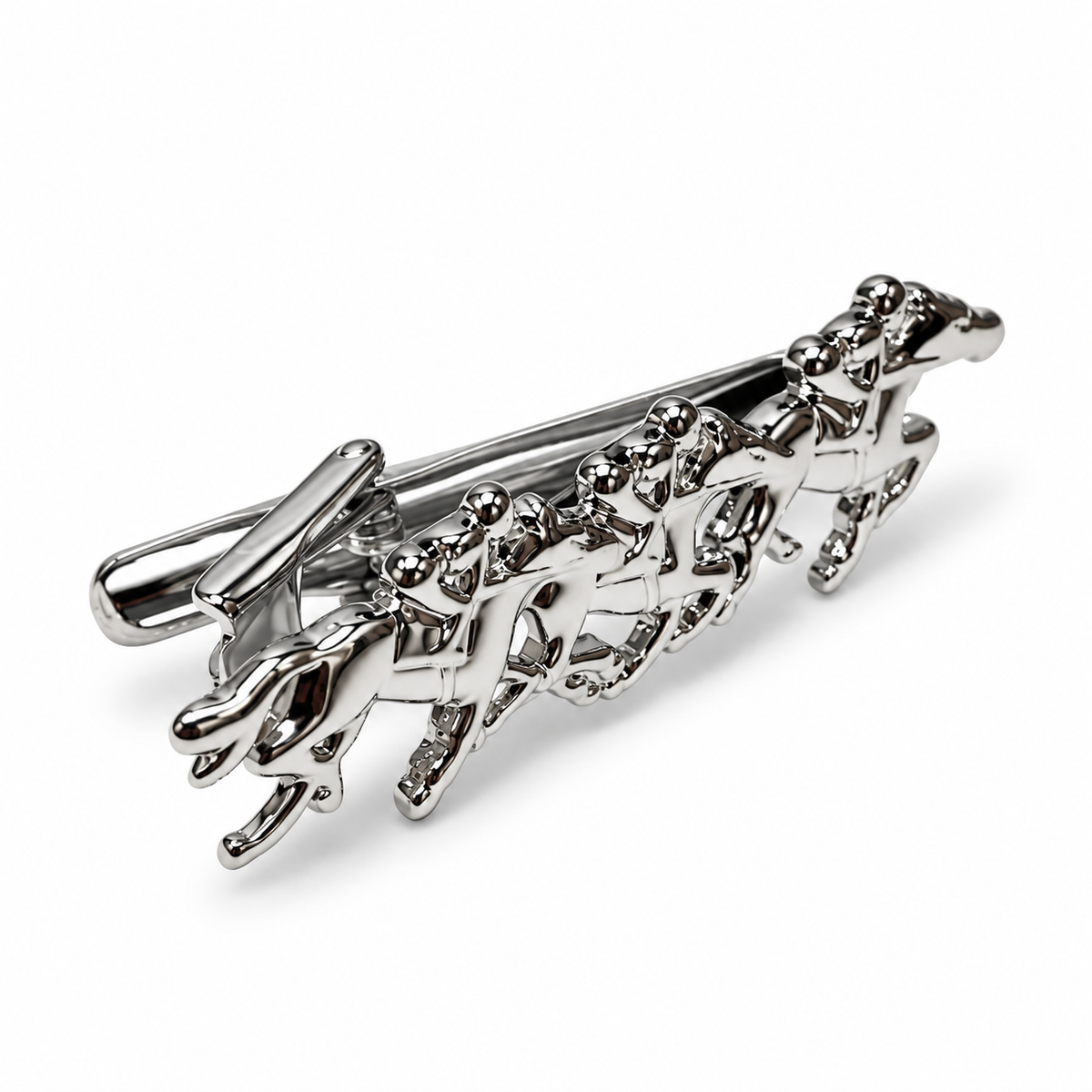 Horse Racing Tie Clip Galloping Racehorses & Jockeys