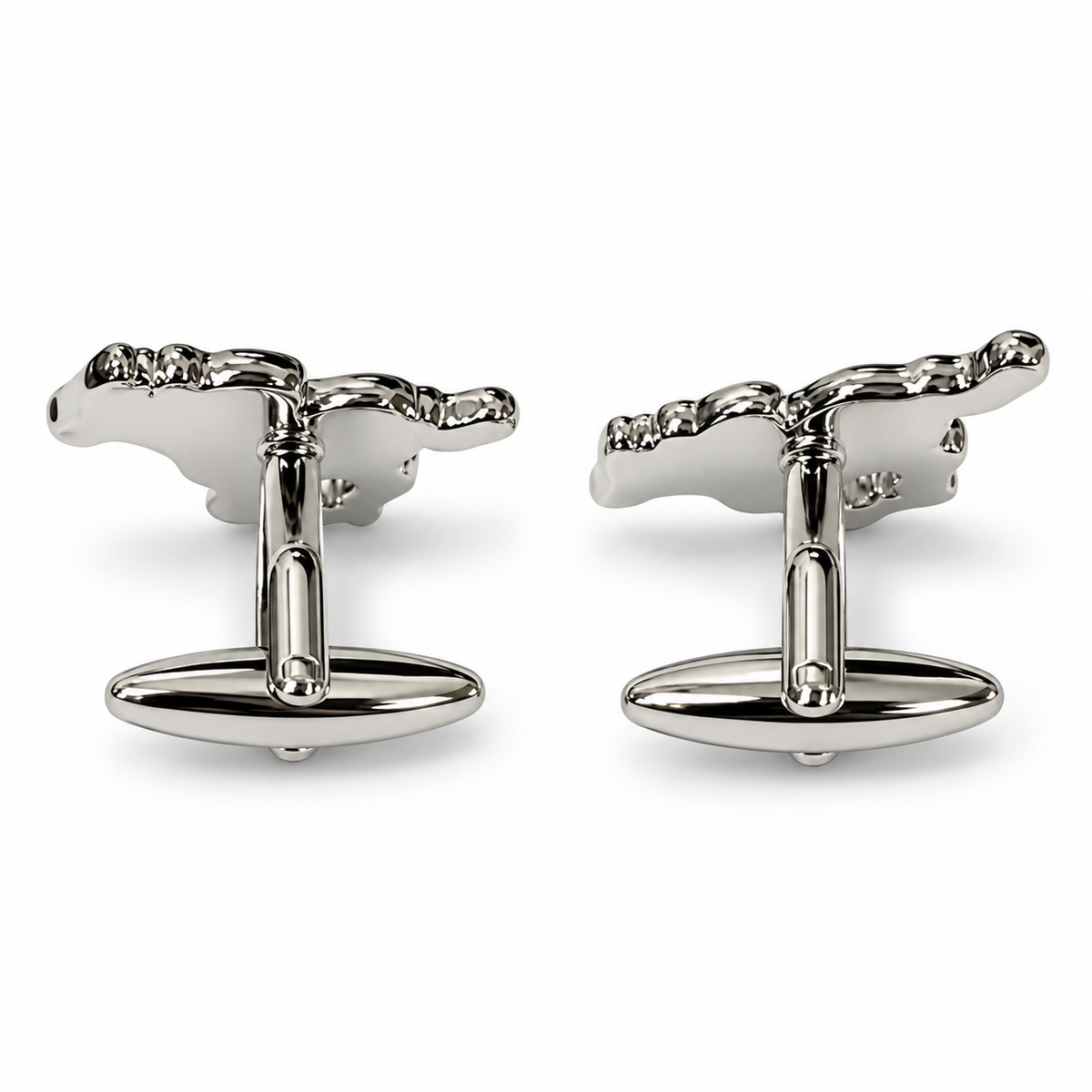 Galloping Black Horse & Jockey Cufflinks