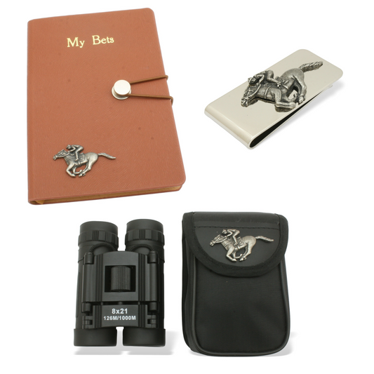 Race Day Essentials 3 In 1 Bundle - Notebook, Money Clip & Binoculars