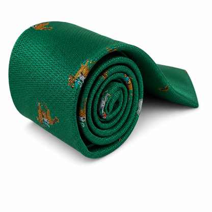 Green Horse Racing Neck Tie