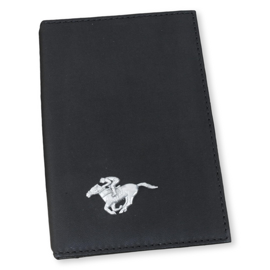 Leather Betting Slip Holder With Pewter Horse Motif