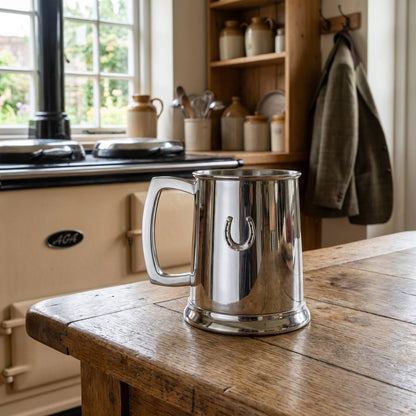 Horse Shoe Stainless Steel Beer Tankard Engraved