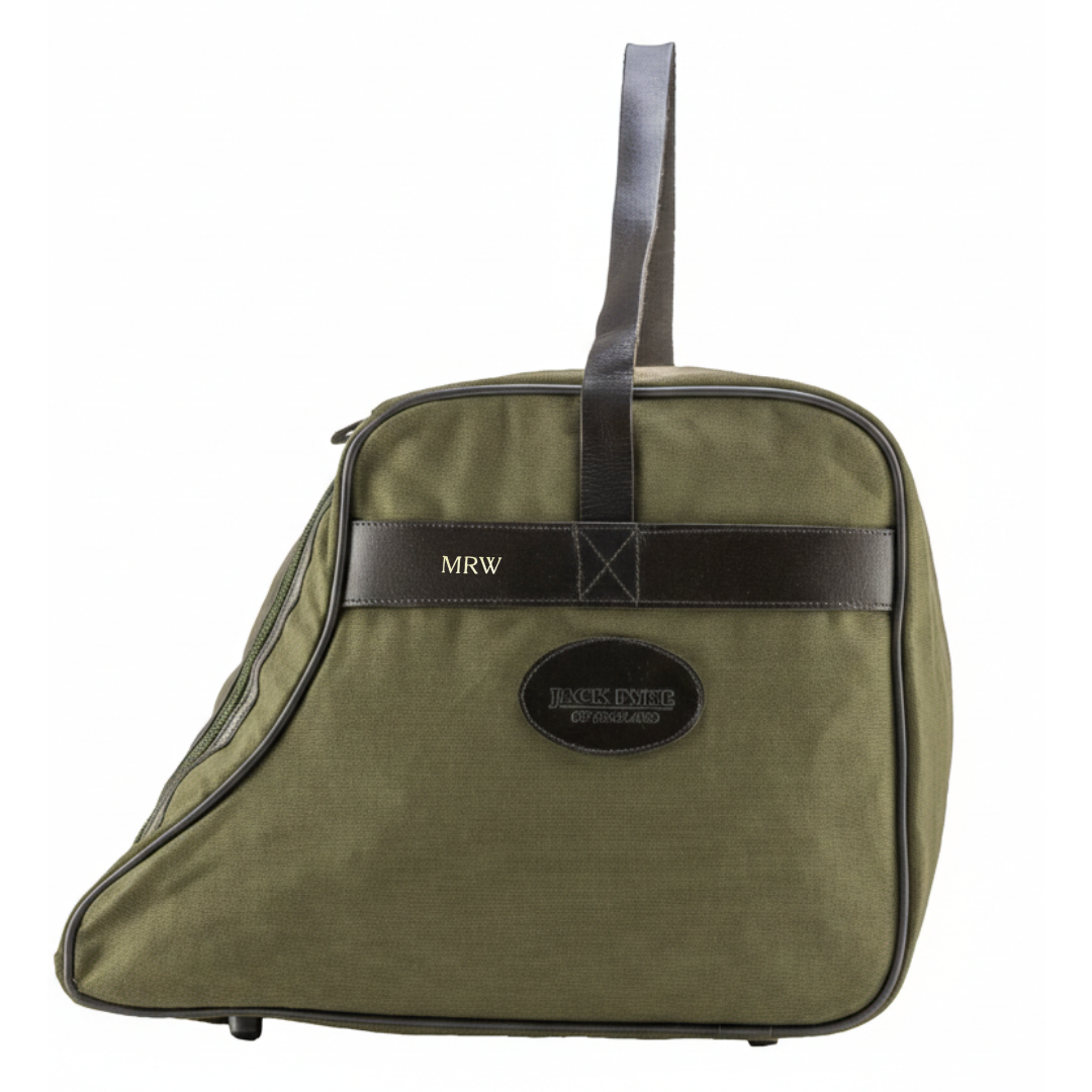 Canvas Walking Boot Bag Embossed Initials