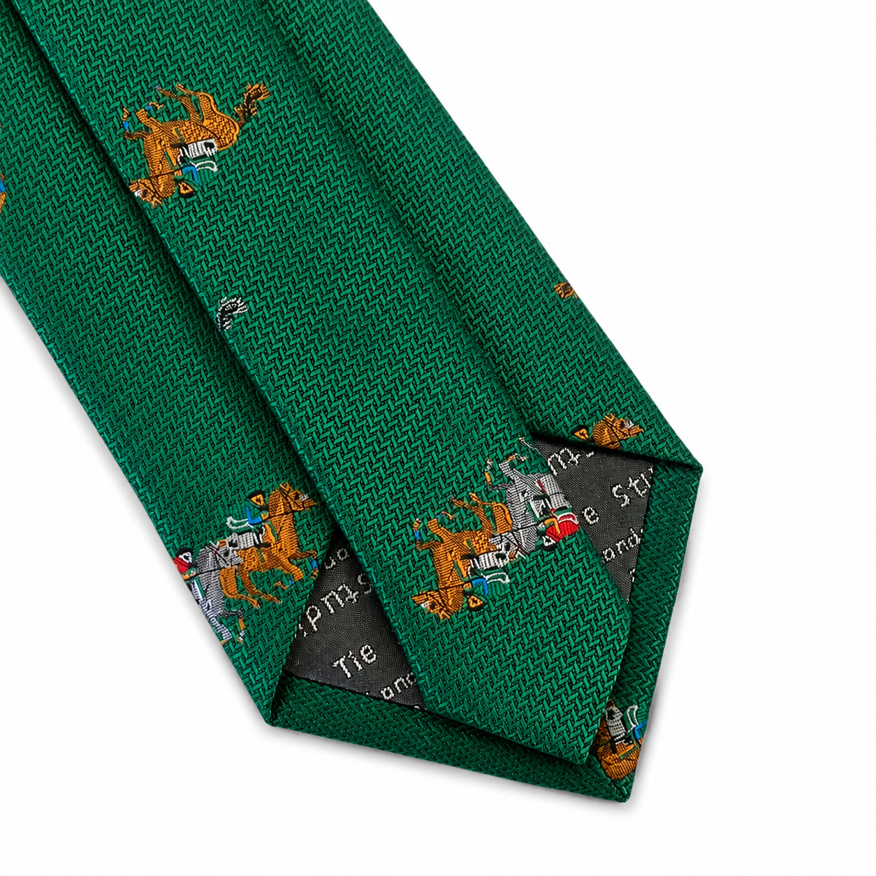Green Horse Racing Neck Tie