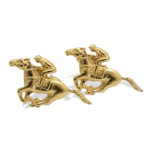 Gold Horse Racing Cufflinks