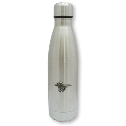 Horse Racing Motif Matte Black or Chrome Thermos Flask