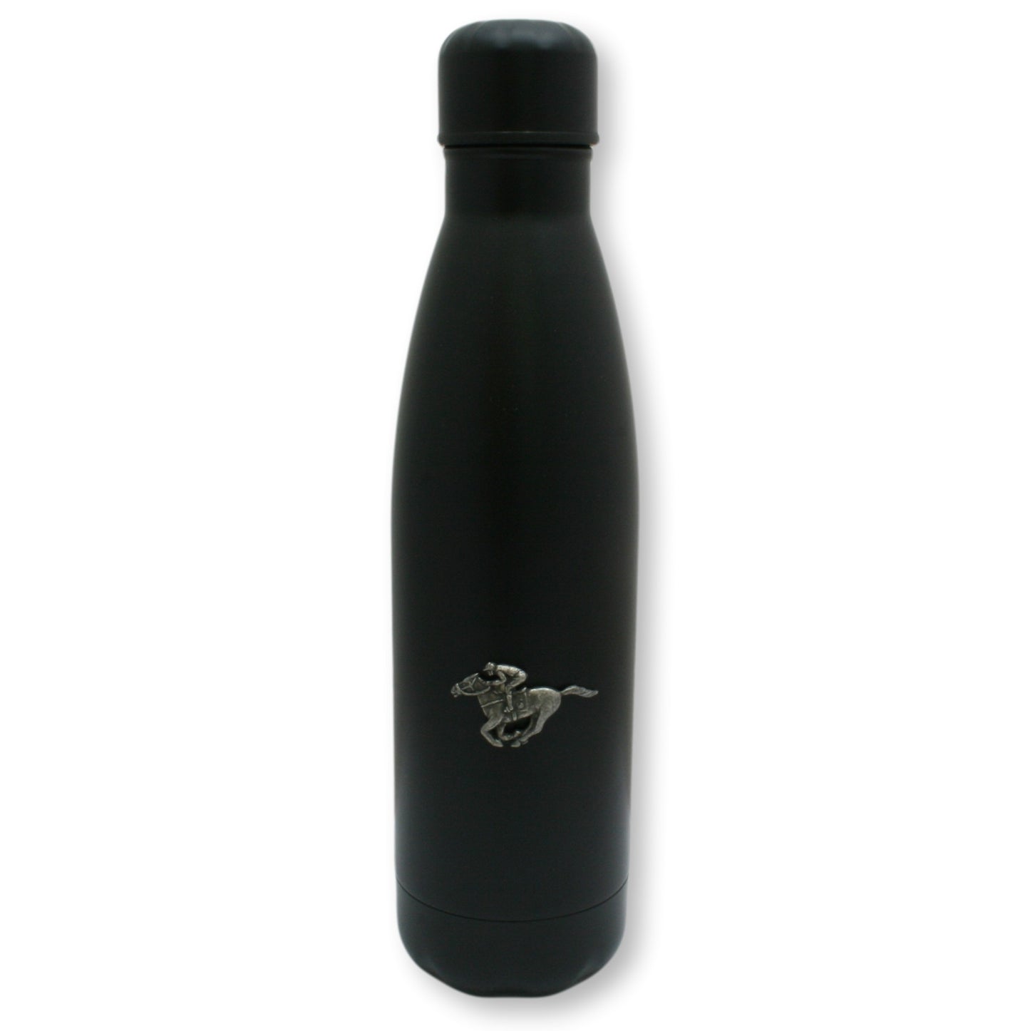 Horse Racing Motif Matte Black or Chrome Thermos Flask