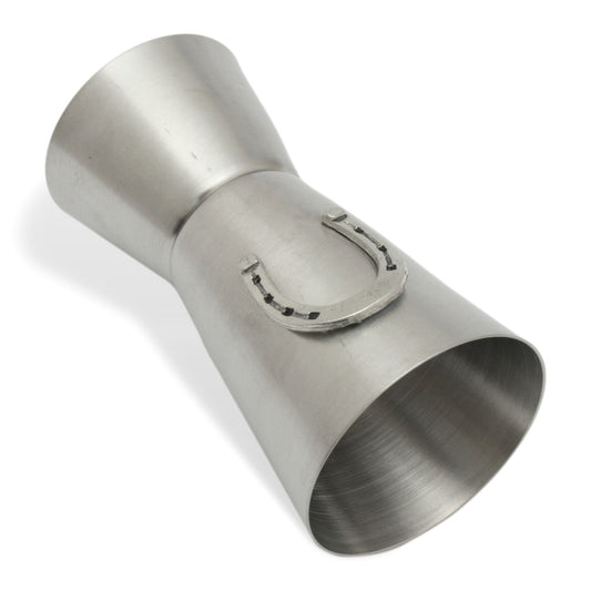 Shot Measuring Jigger 25ml & 50ml With Pewter Horse Shoe Motif