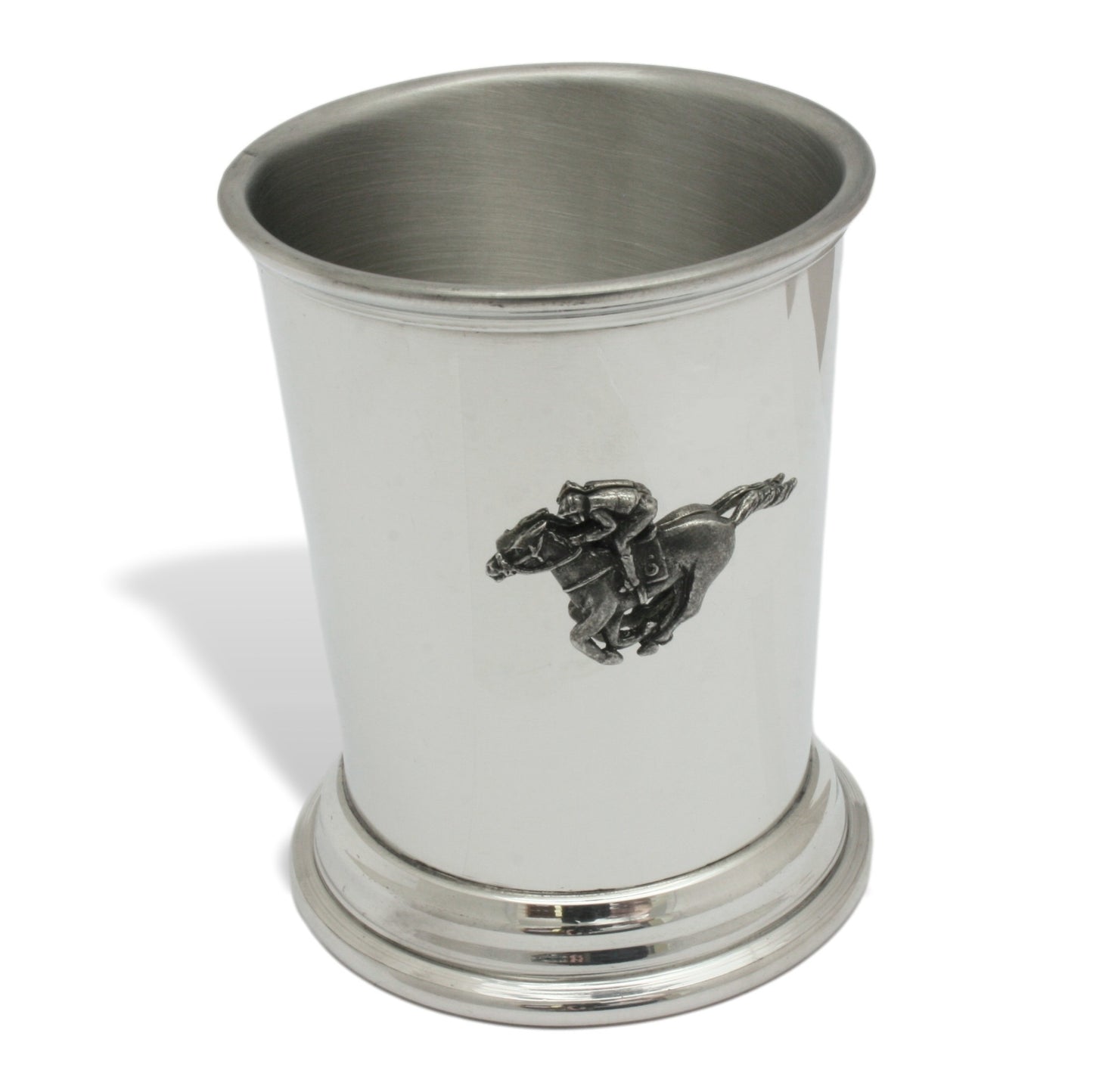 Pewter Mint Julep Cup & Horse Racing Motif